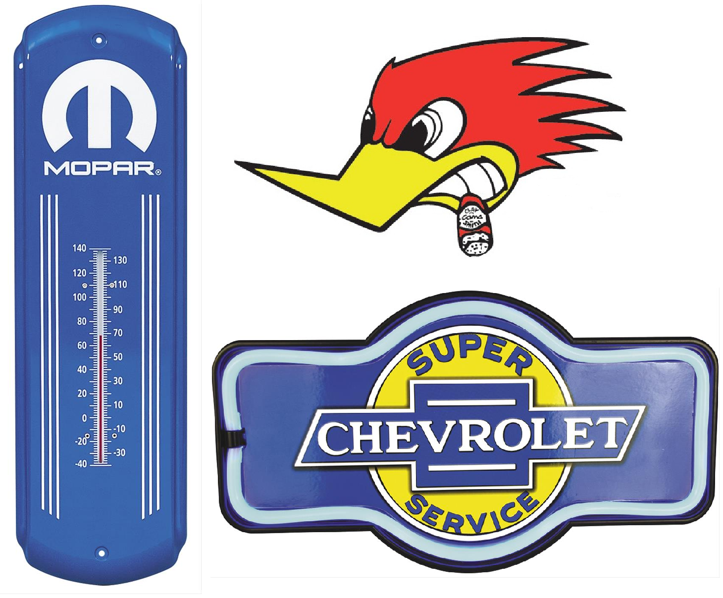 Skilt og termometer